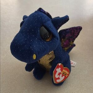 Ty Beanie Boo Blue Dragon Plush